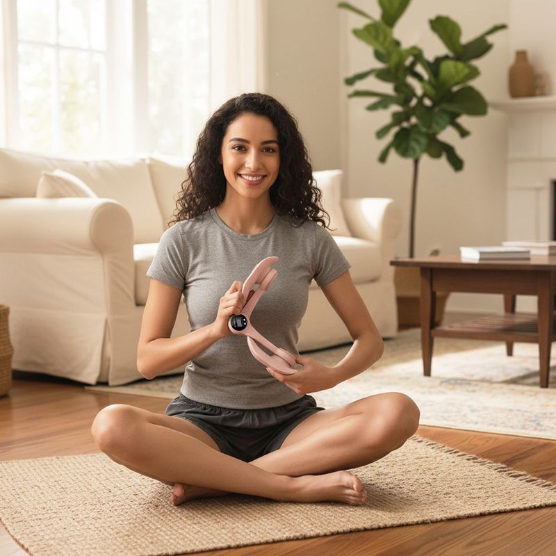 Exercise spring clip HMS TM02 with counter TPE pink 9