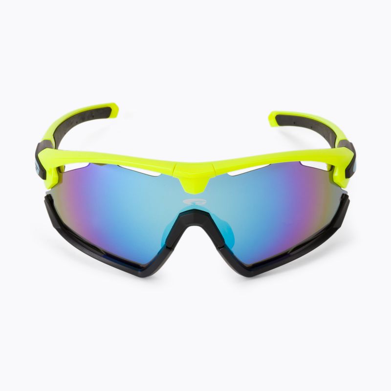 GOG Viper neon yellow/black/polychromatic white-blue cycling glasses E595-2 3