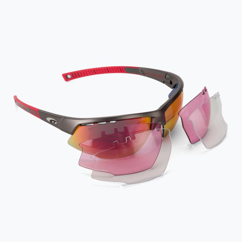 GOG Falcon Xtreme matt gun/red/polychromatic red cycling glasses E863-2