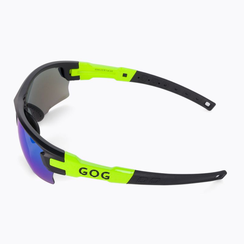 GOG Steno matt black/green/polychromatic white-blue cycling glasses E540-2 5