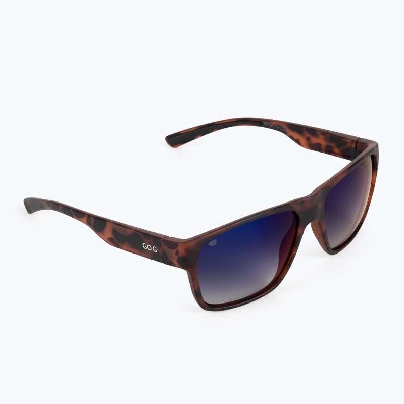 GOG Henry fashion matt brown demi / blue mirror sunglasses E701-2P