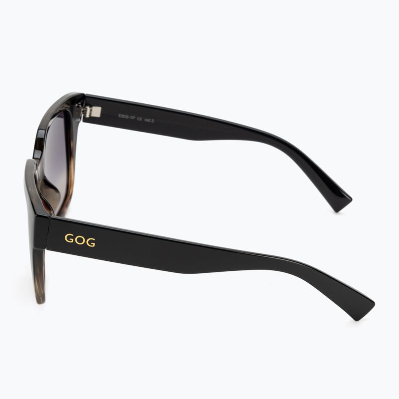 Women's GOG Hazel fashion black / brown demi / gradient smoke sunglasses E808-1P 4