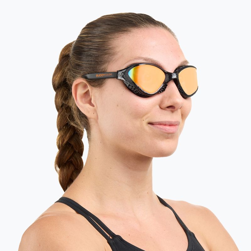 Swim goggles BuddySwim OzeanX Mirror black / orange 6