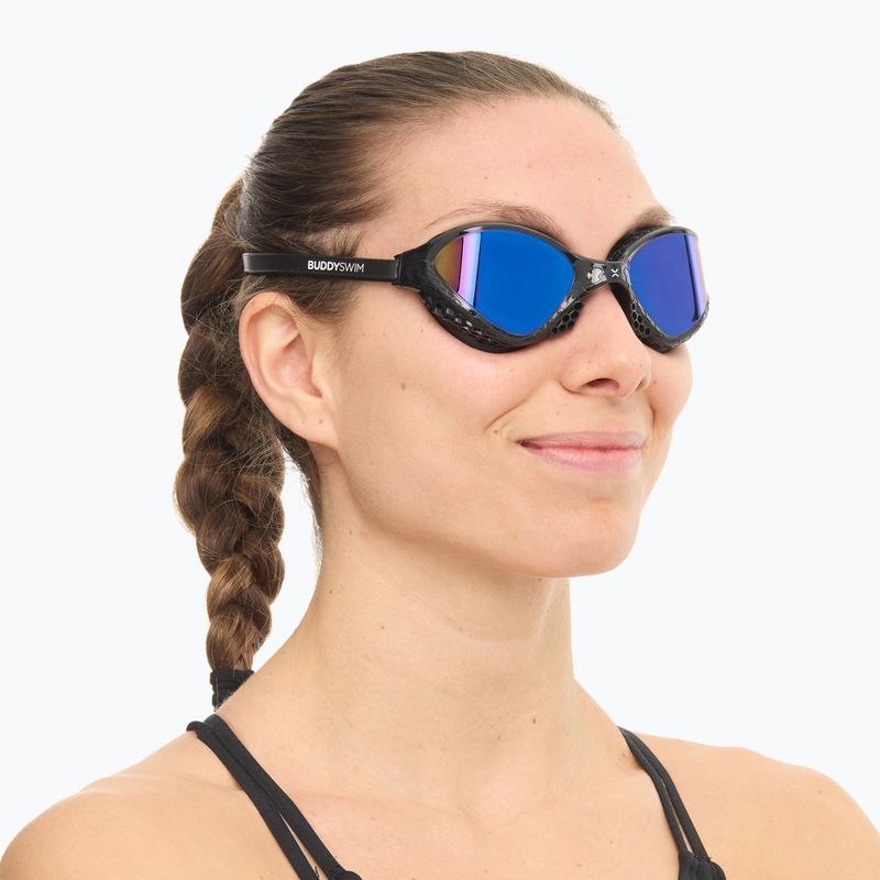 Swim goggles BuddySwim OzeanX Mirror black / blue 2