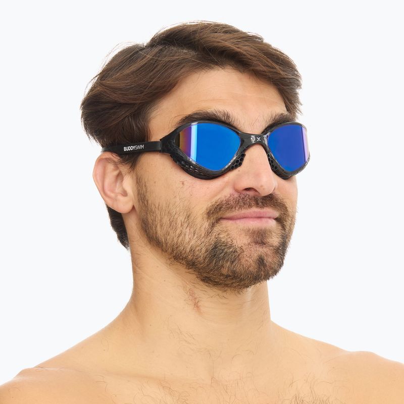 Swim goggles BuddySwim OzeanX Mirror black / blue 3
