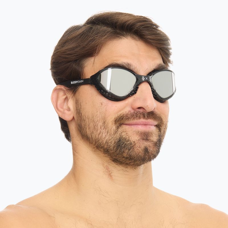 Swim goggles BuddySwim OzeanX Mirror black / silver 7