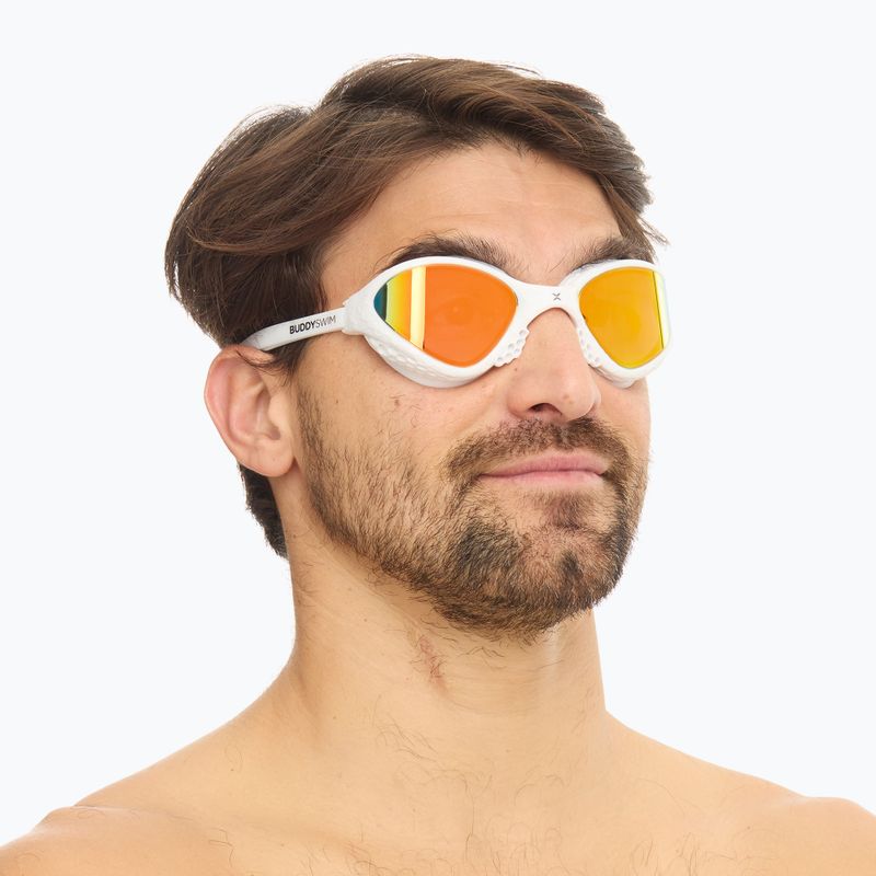 Swim goggles BuddySwim OzeanX Mirror white / orange 2