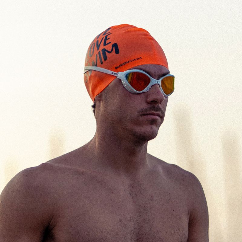 Swim goggles BuddySwim OzeanX Mirror white / orange 4