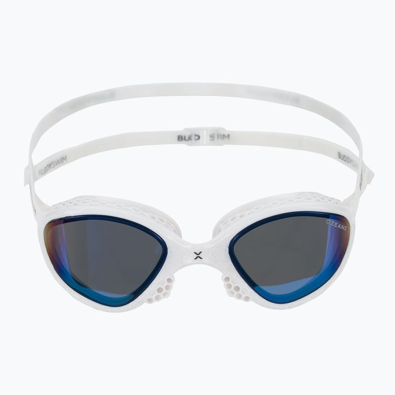Swim goggles BuddySwim OzeanX Mirror white / blue 2