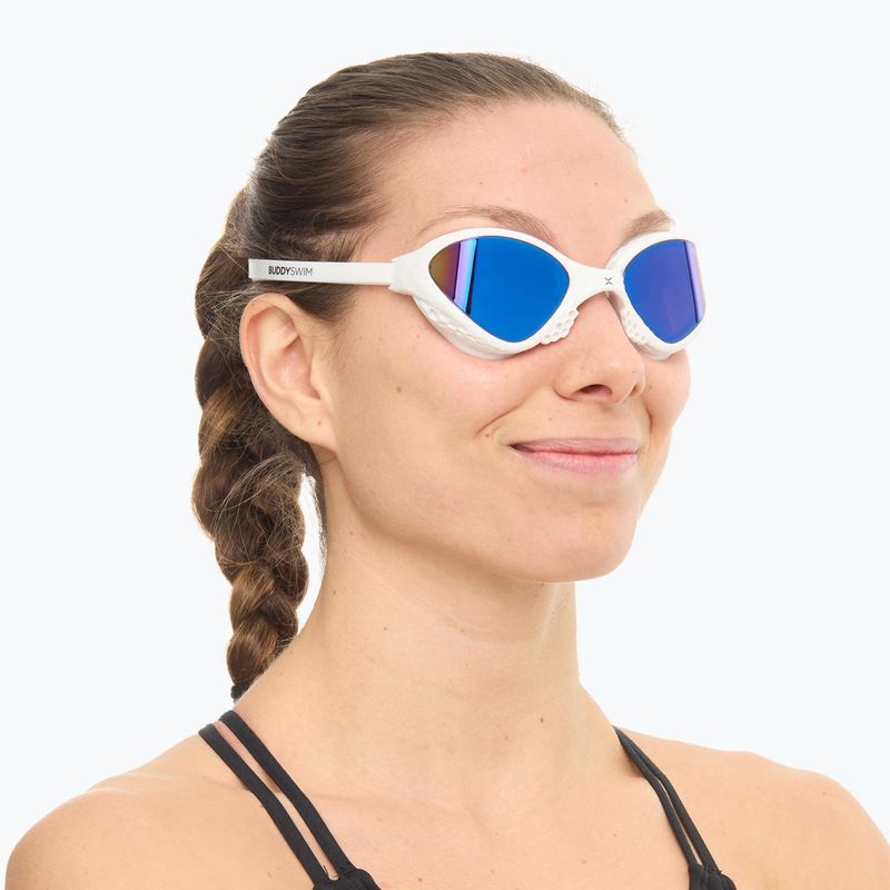 Swim goggles BuddySwim OzeanX Mirror white / blue 6