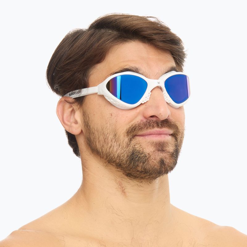 Swim goggles BuddySwim OzeanX Mirror white / blue 7