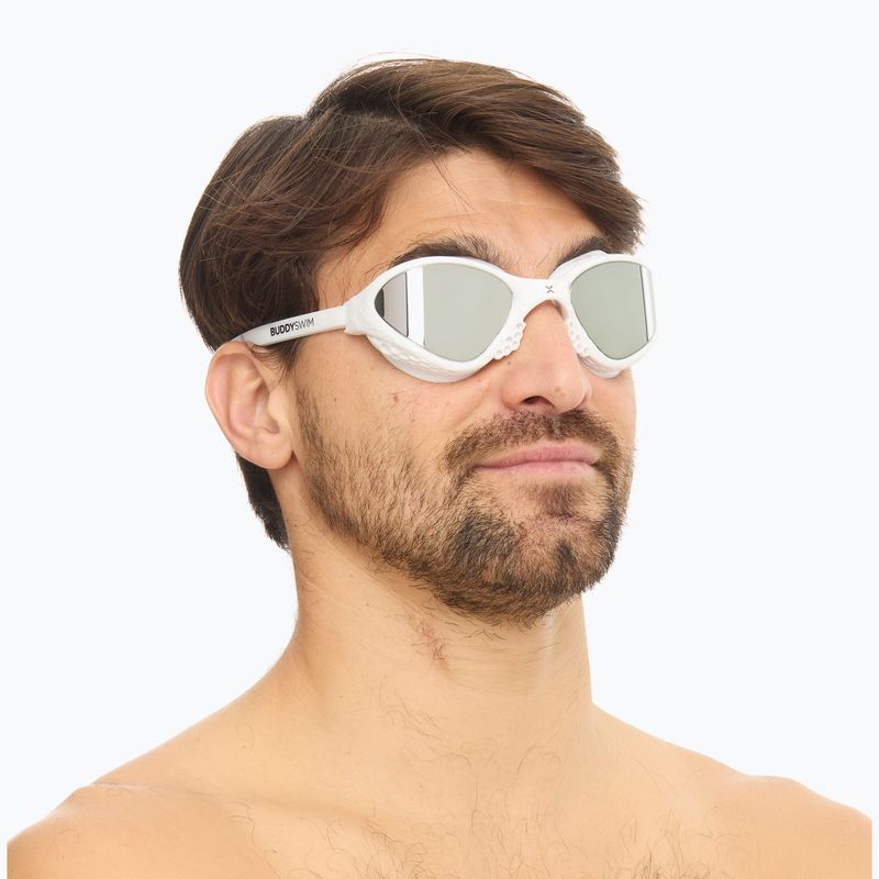 Swim goggles BuddySwim OzeanX Mirror white / silver 6