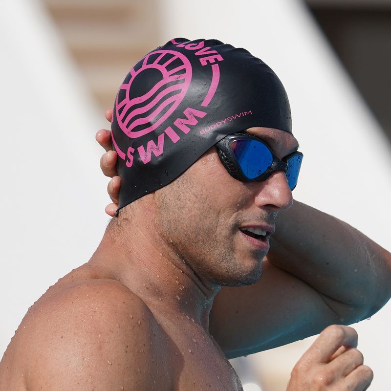 Swim cap BuddySwim LLS2 Silicone black / pink 2