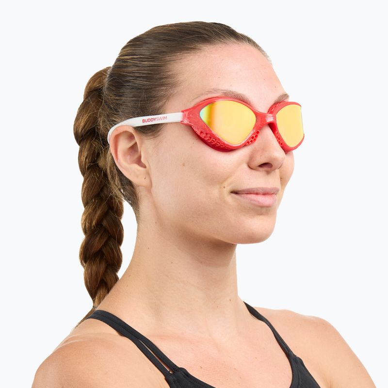 Swim goggles BuddySwim OzeanX Mirror red/white/ orange 3