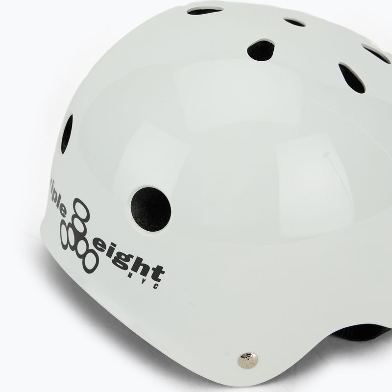 Triple Eight Lil 8 Youth white glossy child helmet 7
