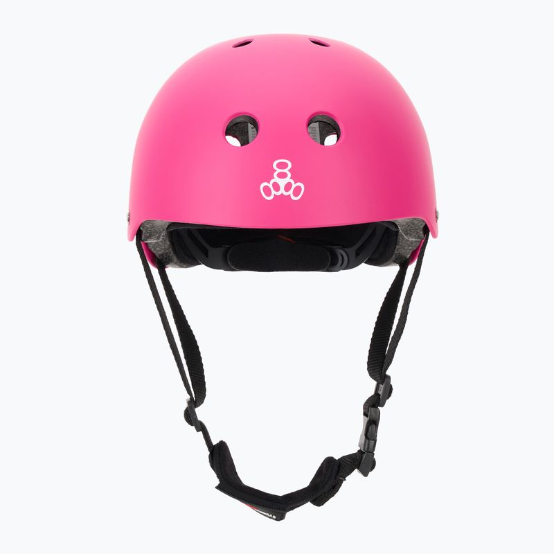 Triple Eight Lil 8 Youth neon pink matte children's helmet 2