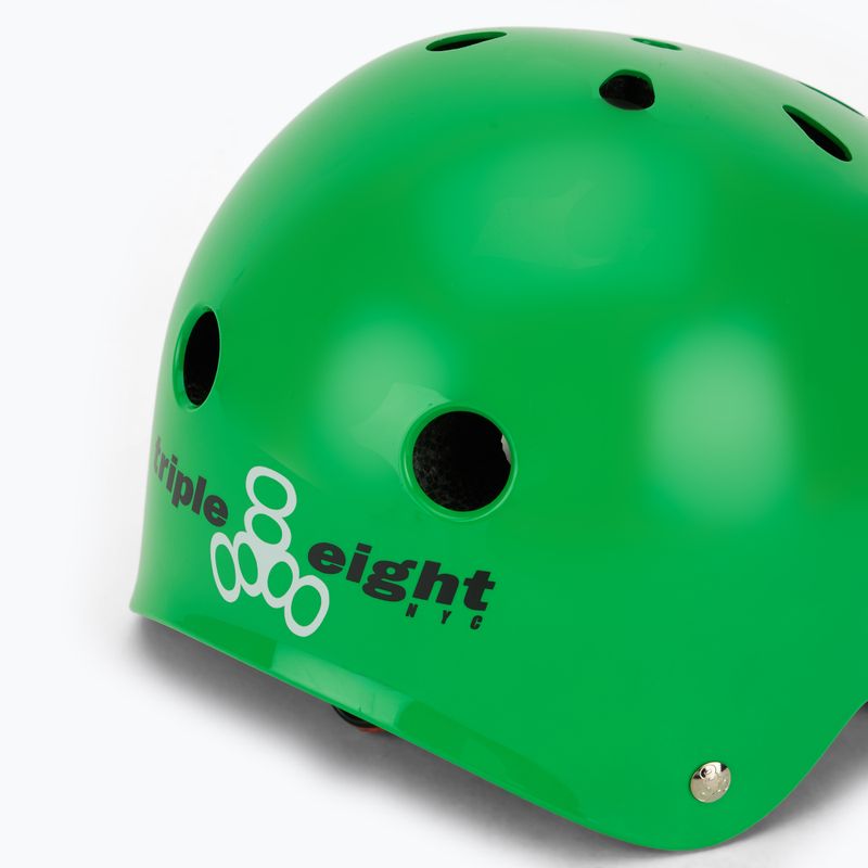 Triple Eight Lil 8 Youth neon green glossy child helmet 8