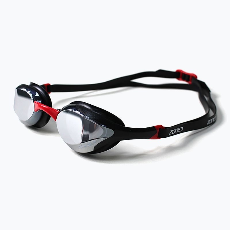 Swimming goggles ZONE3 Volare Streamline Racing black/red/silver polarised mirror revo