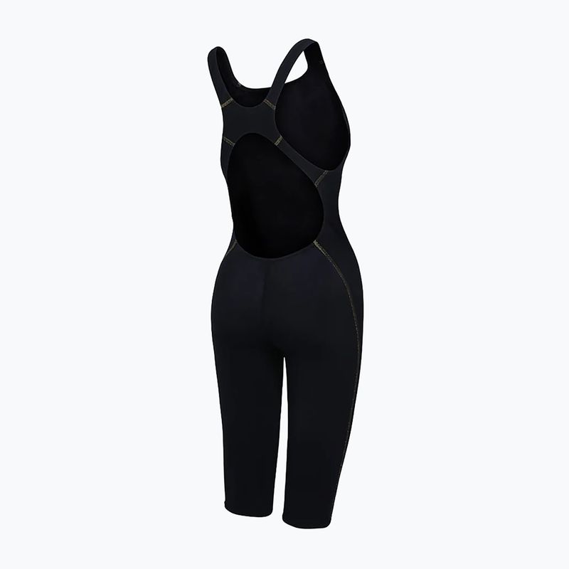 Women's one-piece swimsuit ZONE3 FINA Approved Performance Gold Kneeskin black/gold 2