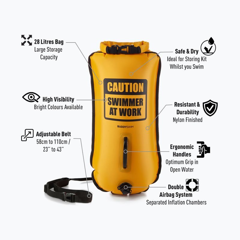 BuddySwim CSW Dry Bag belay buoy 28 l yellow 2