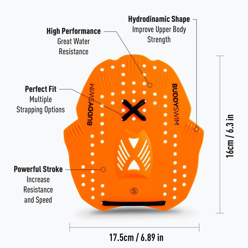 Swim paddles BuddySwim Power Paddle orange 2