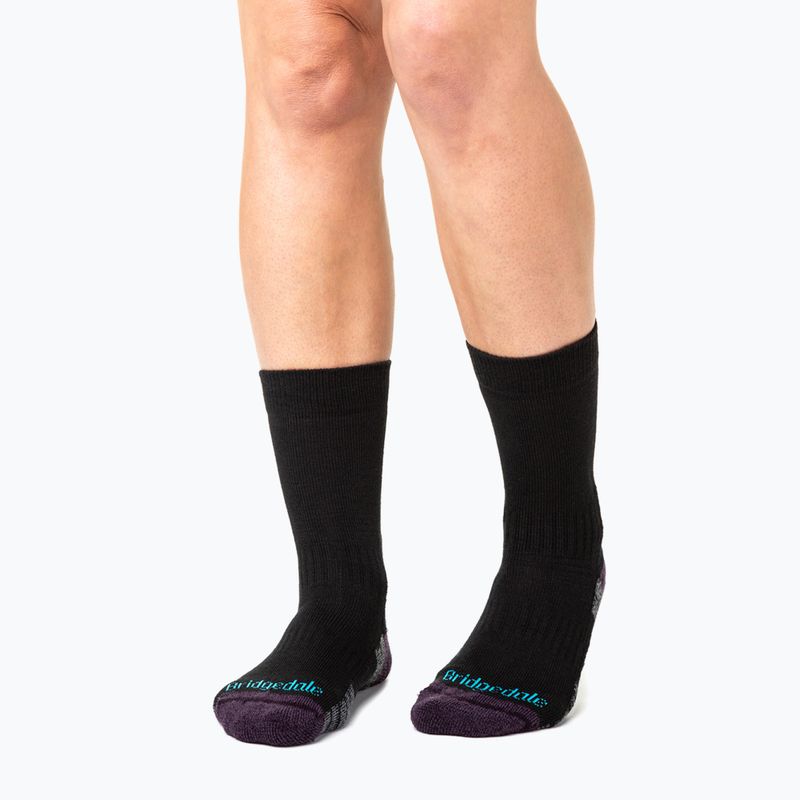 Women's socks Bridgedale Lightweight Merino Performance Boot Original black/purple 5