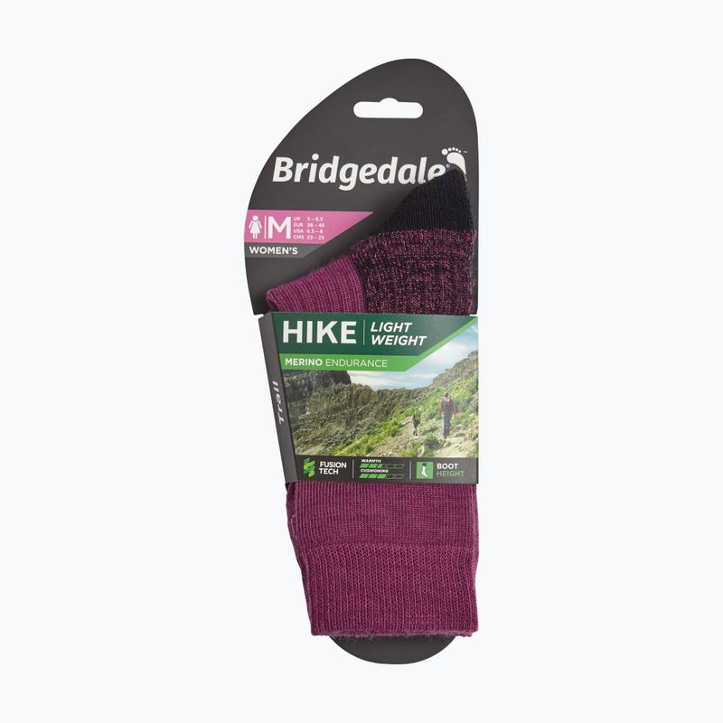 Women's socks Bridgedale Lightweight Merino Performance Boot Original berry 4
