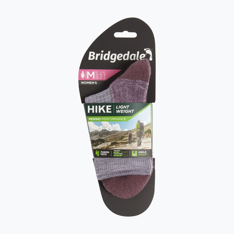 Women's socks Bridgedale Lightweight Merino Performance 3/4 Crew Original heather/damson 4