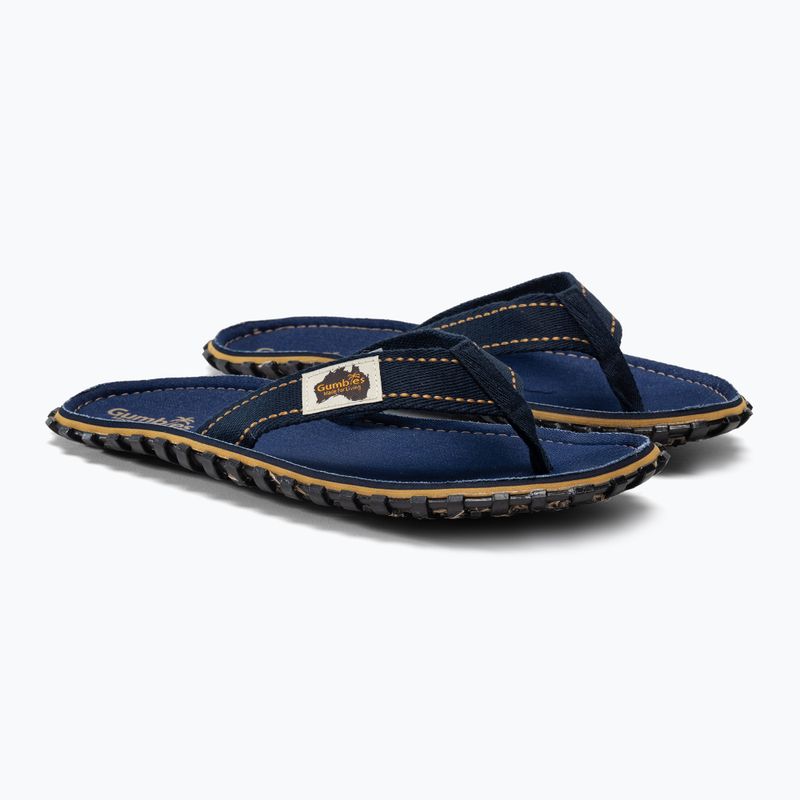 Gumbies Islander flip flops in navy blue 5