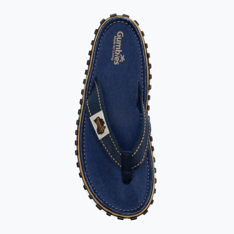 Gumbies Islander flip flops in navy blue 6