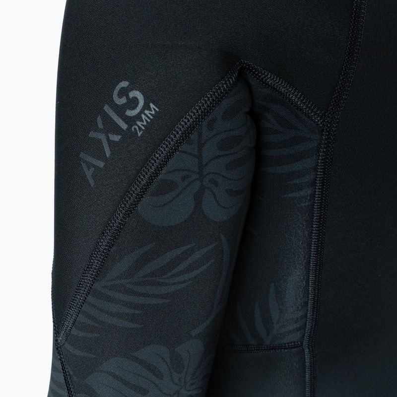 Women's swimming wetsuit Xcel Axis Back Zip Spring 2 mm black/palm/monstera print 6