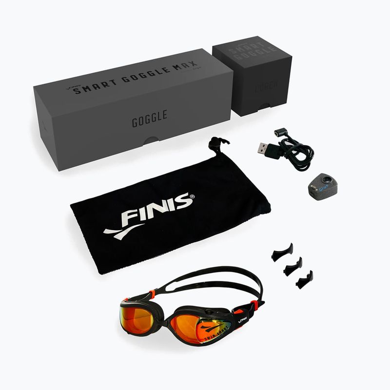 FINIS Smart Max orange mirror/black swimming goggles 11