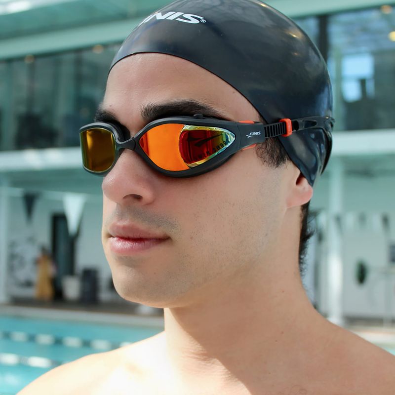 FINIS Smart Max orange mirror/black swimming goggles 13