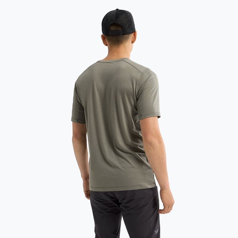 Men's Arc'teryx Ionia Merino Wool Arc'Word Logo forage T-shirt 3