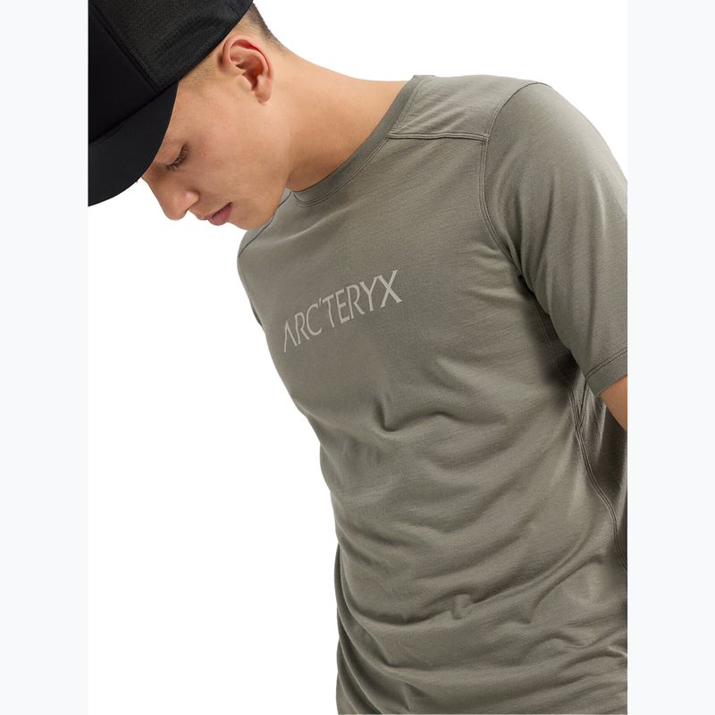 Men's Arc'teryx Ionia Merino Wool Arc'Word Logo forage T-shirt 4