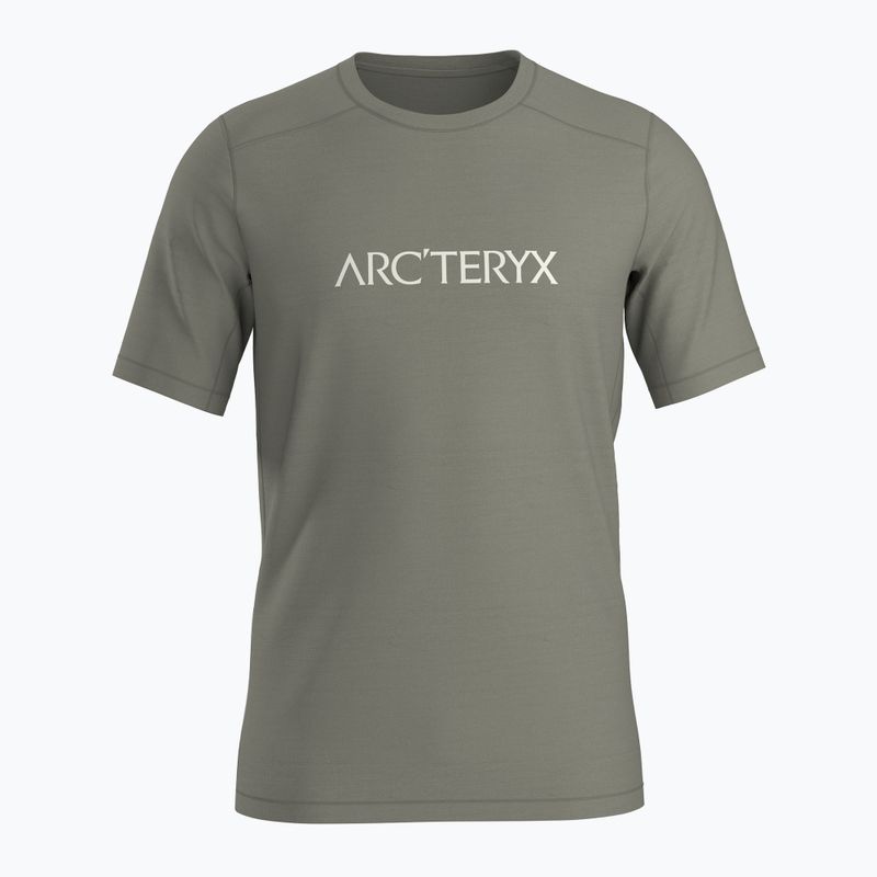 Men's Arc'teryx Ionia Merino Wool Arc'Word Logo forage T-shirt 6