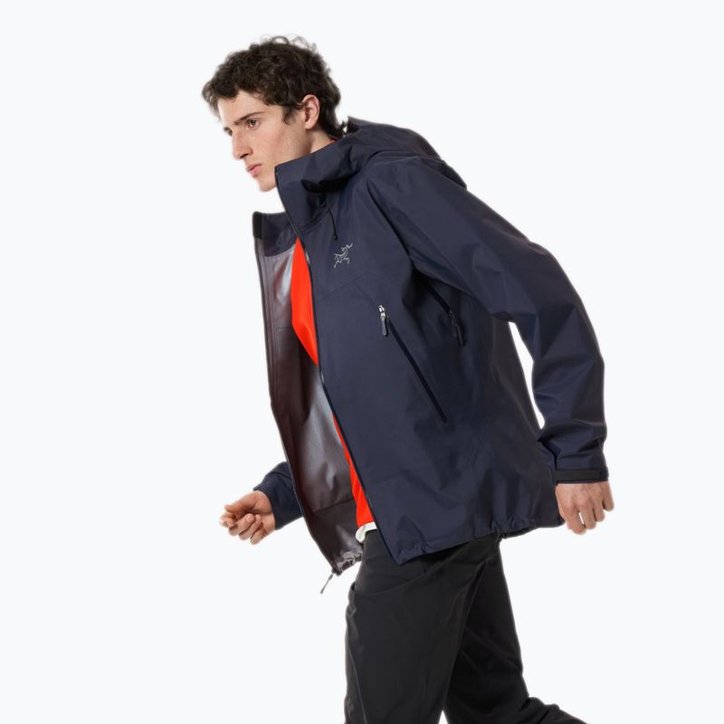 Men's Arcteryx Beta SL rain jacket black sapphire 4