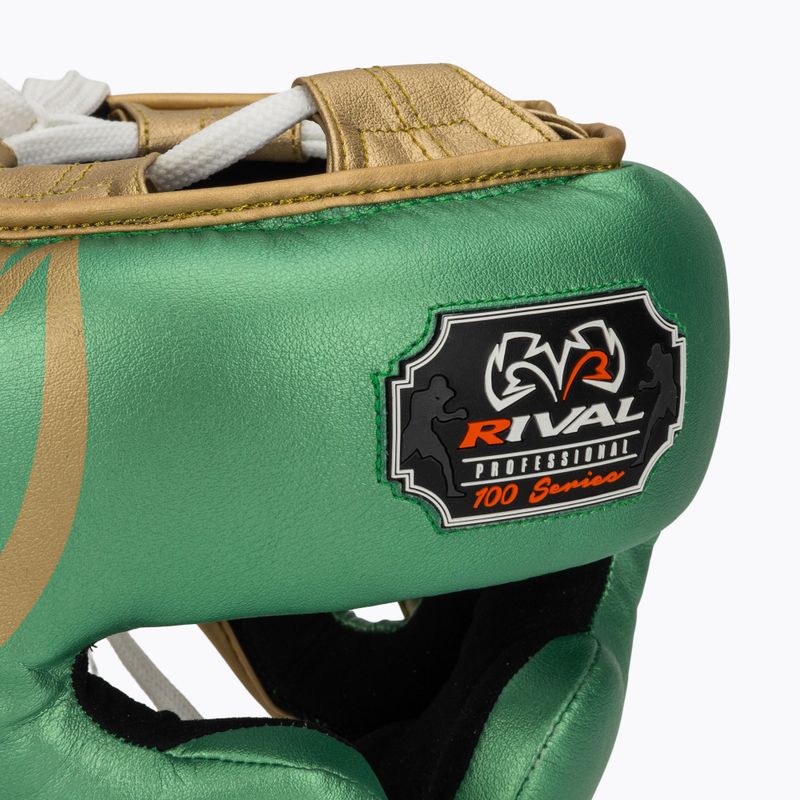 Boxing helmet Rival RHG100 Professional Headgear green/gold 4