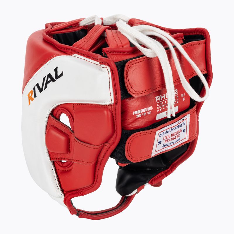 Rival Amateur Competition Headgear Boxing Helmet red/white 3