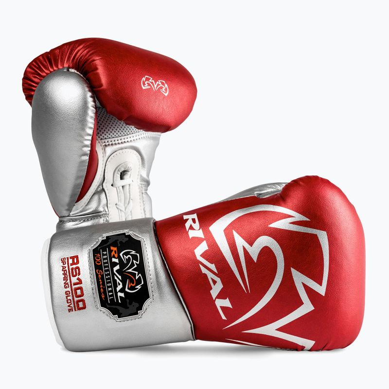 Boxing gloves Rival RS100 Professional red/silver 2