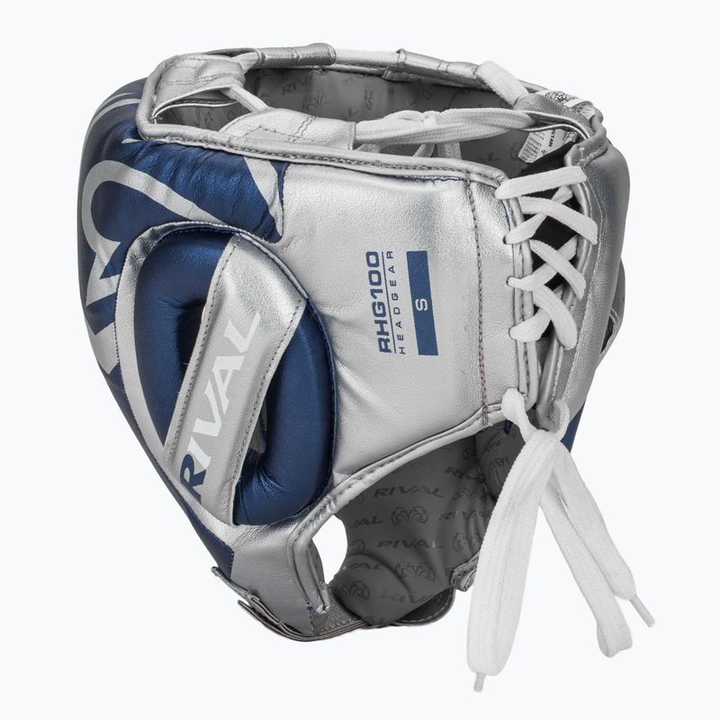 Rival RHG100 Professional Headgear blue/silver boxing helmet 3