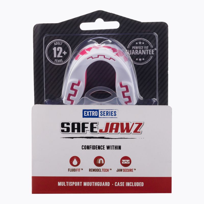 SAFEJAWZ Extro Series white and pink jaw protector SJFANGZPIA