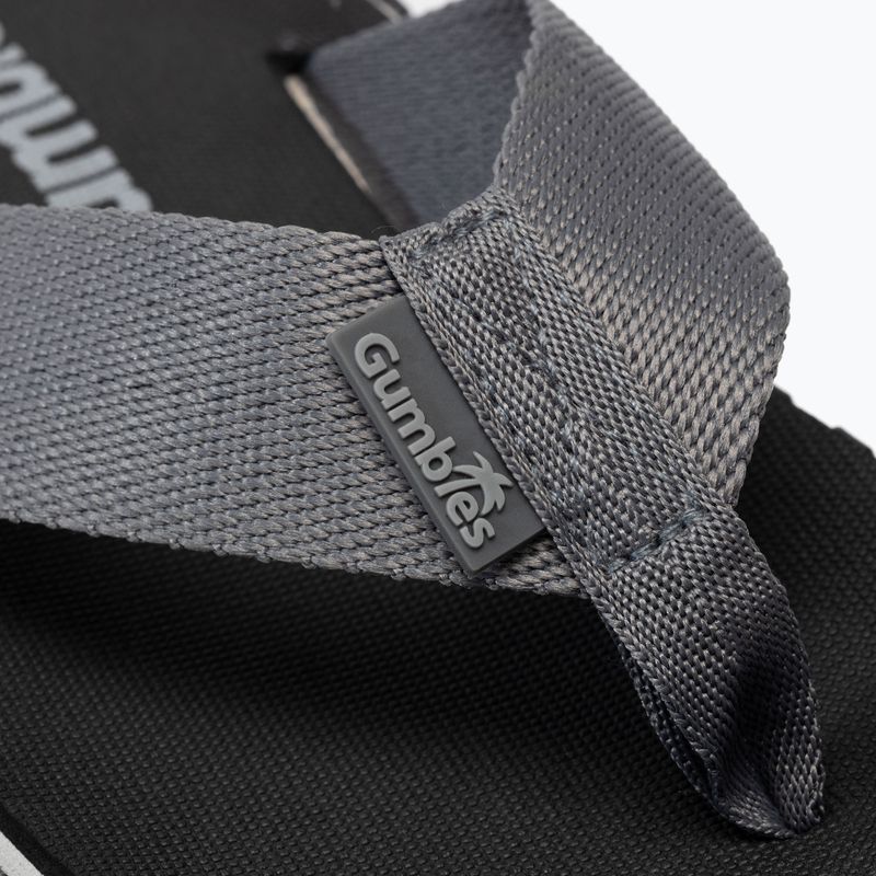 Gumbies Duckbill flip flops grey and black 7