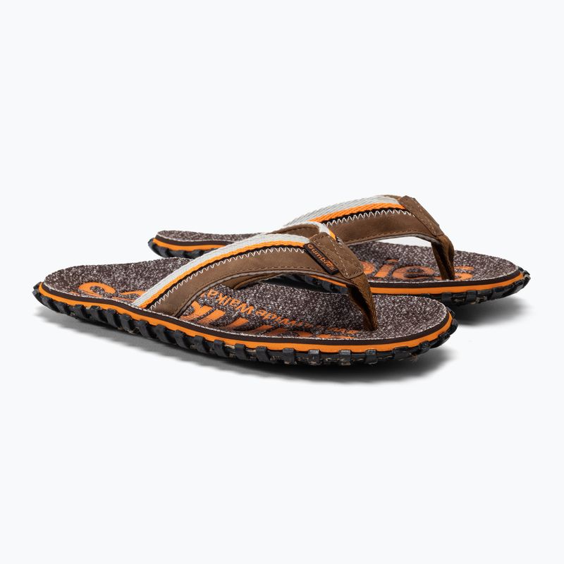 Gumbies Cairns orange and brown flip flops 5