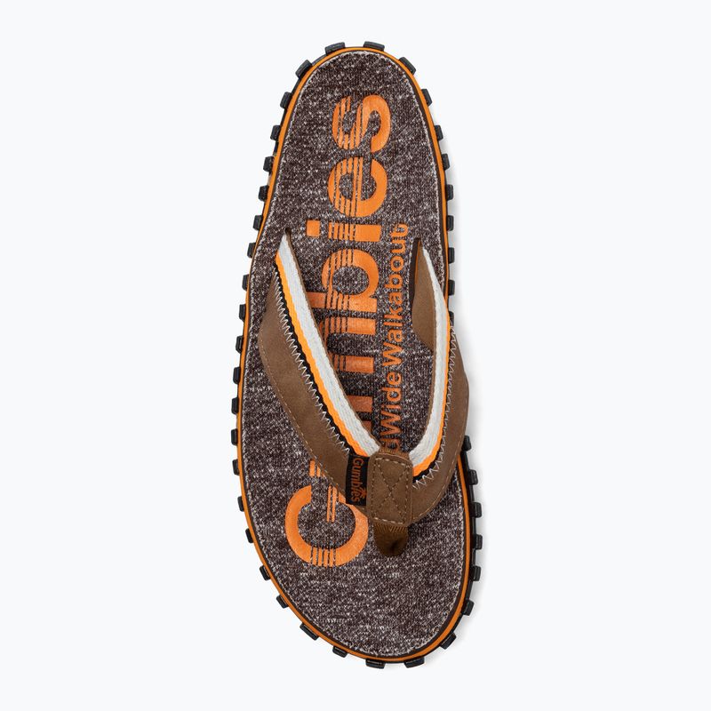 Gumbies Cairns orange and brown flip flops 6