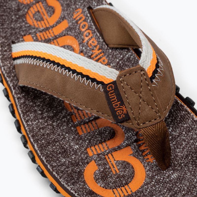 Gumbies Cairns orange and brown flip flops 7