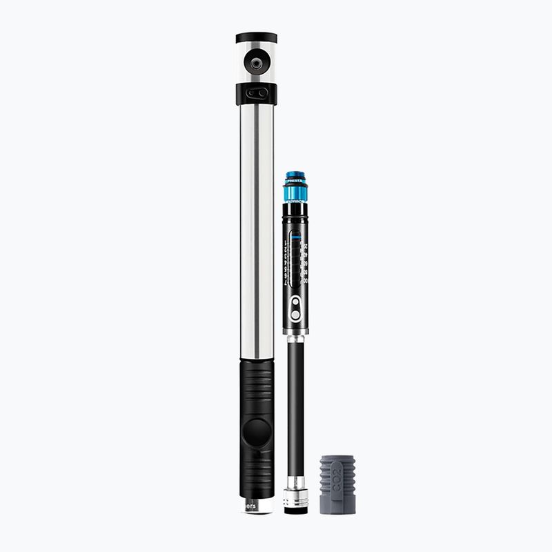 Crankbrothers Klic HP Gauge + CO2 120 psi silver bicycle pump
