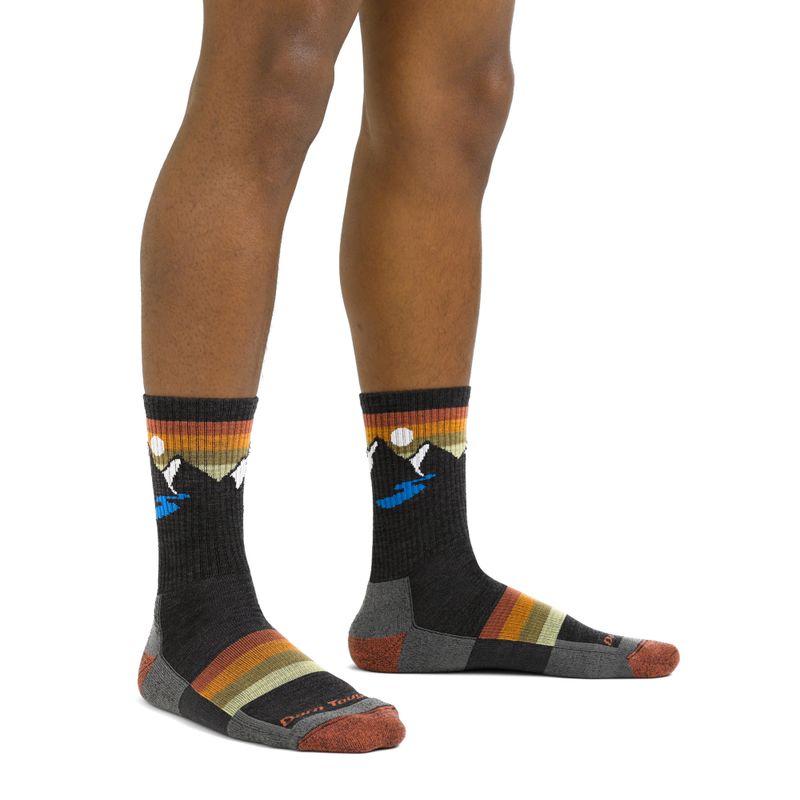 Men's socks Darn Tough Sunset Ridge Micro Crew Lightweight with Cushion charcoal 2