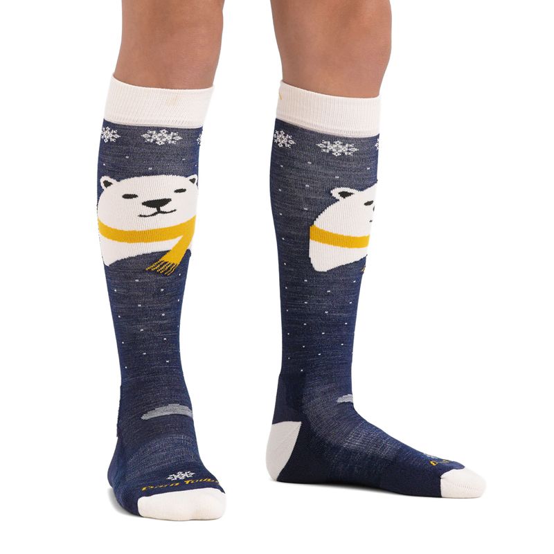 Children's ski socks Darn Tough Polar Bear OTC Midweight with Cushion w/ Padded Shin blue 2