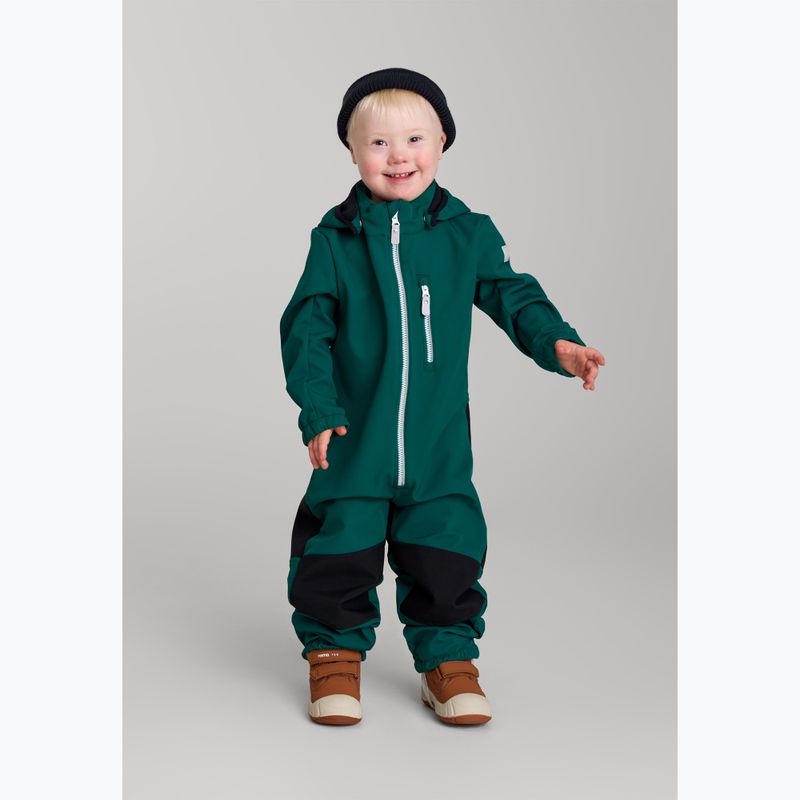 Reima Nurmes deeper green children's softshell jumpsuit 10